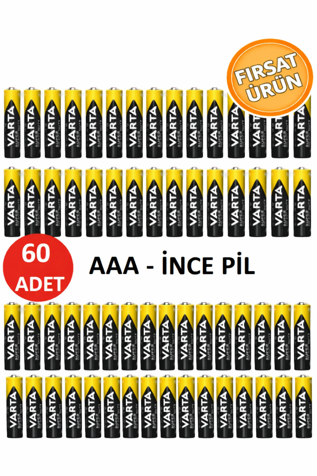 Aaa İnce Pil 60 Adet Özel Pil Paketi - Süper Güçlü - Uzun Ömürlü - 1.5v Aaa İnce Pil 60 Adet Özel Pil Paketi - Süper Güçlü - Uzun Ömürlü - 1.5v