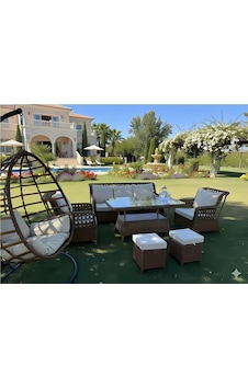Sercangarden Salincak Hediyeli Rattan Bahçe Takımı Oturma Grubu 3'lü - 7 Kişilik Kahverengi Sercangarden Salincak Hediyeli Rattan Bahçe Takımı Oturma Grubu 3'lü - 7 Kişilik Kahverengi