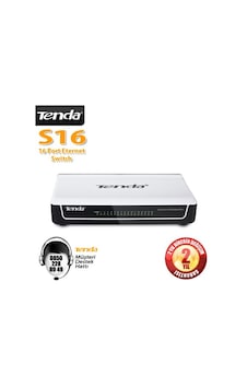 Tenda S16 16 Port 10 100 Mbps Switch Plastik Kasa Tenda S16 16 Port 10 100 Mbps Switch Plastik Kasa