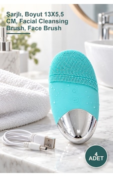 4 Adet Yüz Temizleme Fırçası Şarjlı, Boyut 13x5,5 Cm, Facial Cleansing Brush, Face Brush 4 Adet Yüz Temizleme Fırçası Şarjlı, Boyut 13x5,5 Cm, Facial Cleansing Brush, Face Brush