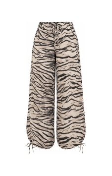 Laluvia Zebra Desen Paçası Bağlama Detaylı Pantolon - 0290 Bej Laluvia Zebra Desen Paçası Bağlama Detaylı Pantolon - 0290 Bej