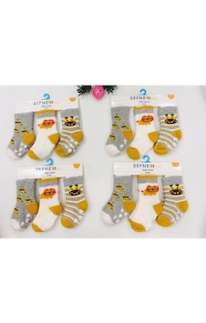 Defne Baby 3 Çift Havlu Pamuklu Kaydırmaz Taban Kışlık Unısex Çocuk ve Bebek Soket Çorap-595 Sarı Defne Baby 3 Çift Havlu Pamuklu Kaydırmaz Taban Kışlık Unısex Çocuk ve Bebek Soket Çorap-595 Sarı