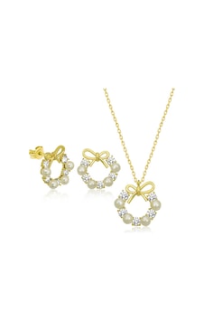 Gümüş İnci Kurdele Kadın Set - St11002853 Açık Gold Gümüş İnci Kurdele Kadın Set - St11002853 Açık Gold