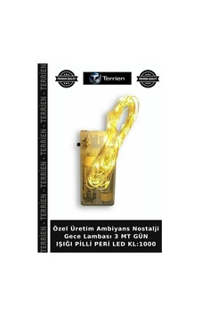 Özel Üretim Ambiyans Nostalji Gece Lambası 3 Mt Gün Işığı Pilli Peri Led Kl:1000 Özel Üretim Ambiyans Nostalji Gece Lambası 3 Mt Gün Işığı Pilli Peri Led Kl:1000