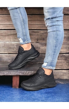 Legan Sneakers Bağcıklı Casual Erkek Ayakkabı Siyah Legan Sneakers Bağcıklı Casual Erkek Ayakkabı Siyah
