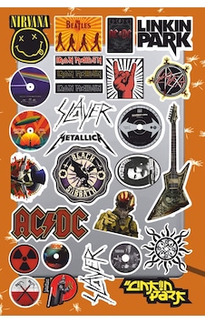 Rock Metal Seri 1 Sticker Seti Laptop Ajanda Pc Tablet Telefon Defter Etiket Bullet Journal Diğer