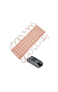 20 Adet 12 Volt 1.5 Watt 3 Lensli Pembe 2835 Smd Led Modül Ip65 Modül 5a Trafo Set Beyaz