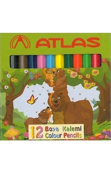 Atlas Kuru Boya Kalemi 12 Renk Yarım Boy Karton Kutu