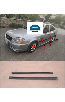 Hyundai Accent Admire Marşpiyel Takımı Boyasız Ham Siyah Fiberclass