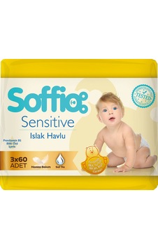Soffio Sensitive Islak Bebek Havlusu 3'Lü Paket 180'Li