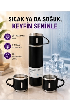 Paslanmaz Çelik Termos Seti 500 Ml Kapasite, 6-12 Saat Isı Koruma, Hediye Kutulu Çokrenkli Paslanmaz Çelik Termos Seti 500 Ml Kapasite, 6-12 Saat Isı Koruma, Hediye Kutulu Çokrenkli