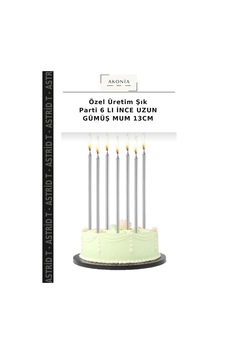 Özel Üretim Şık Parti 6 Lı İnce Uzun Gümüş Mum 13cm Özel Üretim Şık Parti 6 Lı İnce Uzun Gümüş Mum 13cm
