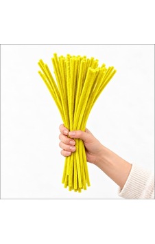 Şönil Çubuk 8 Mm Kalınlık 30 Cm Uzunluk, 100 Adet - Sarı Şönil Çubuk 8 Mm Kalınlık 30 Cm Uzunluk, 100 Adet - Sarı