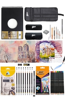 Alex Schoeller A5 300 Gr Adel Dereceli Kalem Seti 8'li Bic Aquarelle Kuru-suluboya Kalemi 12 Renk Alex Schoeller A5 300 Gr Adel Dereceli Kalem Seti 8'li Bic Aquarelle Kuru-suluboya Kalemi 12 Renk