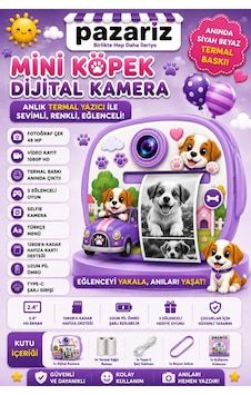 Çocuk Dijital Kamera Köpek Temalı Termal Yazıcılı 2.4 İnç Ekran Fotoğraf Video Selfie 3 Oyunlu Anında Baskı Makinesi Print Kamera Çift Kamera, Silikon Kılıf Çocuk Dijital Kamera Köpek Temalı Termal Yazıcılı 2.4 İnç Ekran Fotoğraf Video Selfie 3 Oyunlu Anında Baskı Makinesi Print Kamera Çift Kamera, Silikon Kılıf