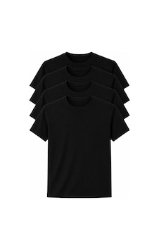 Abani Classic Tişört Fanila Promosyon Yarım Kol Sıfır Yaka Siyah Renk 4’lü Paket Abani Classic Tişört Fanila Promosyon Yarım Kol Sıfır Yaka Siyah Renk 4’lü Paket