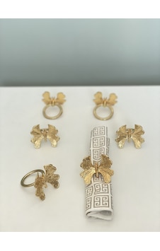 Muse 6 Adet Kelebek Model Peçete Yüzüğü - 6 Lı Peçete Halkası Gold Renk Gold Muse 6 Adet Kelebek Model Peçete Yüzüğü - 6 Lı Peçete Halkası Gold Renk Gold