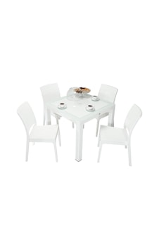 Mandella Elit Rattan 90x90 Elit Sandalye Camlı Masa Takımı Beyaz Diğer Mandella Elit Rattan 90x90 Elit Sandalye Camlı Masa Takımı Beyaz Diğer