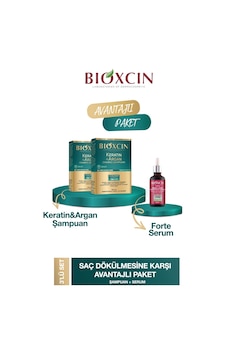 Keratin Argan Şampuanı 300 Ml 2 Adet + Bioxcin Forte Serum 50 Ml 1 Adet Keratin Argan Şampuanı 300 Ml 2 Adet + Bioxcin Forte Serum 50 Ml 1 Adet