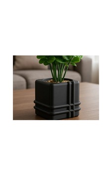 Alvera Square Planter 3d Baskı Izgara Desenli Küp Saksı-siyah Alvera Square Planter 3d Baskı Izgara Desenli Küp Saksı-siyah