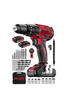 Dragro GTX-58 58V 5 Ah Kırmızı Darbeli Çift Akülü Vidalama Makinesi Dragro GTX-58 58V 5 Ah Kırmızı Darbeli Çift Akülü Vidalama Makinesi