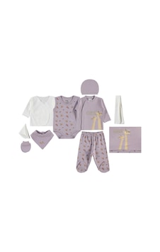 Civil Baby Zürafa Empirme 10 Lu Zıbın Setleri - Lila Açık Lila Civil Baby Zürafa Empirme 10 Lu Zıbın Setleri - Lila Açık Lila