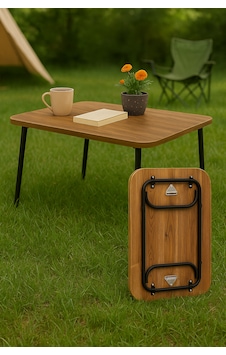 Katlanabilir Kamp Masası Piknik Masası 50x80 - Çam Atlantik Çam