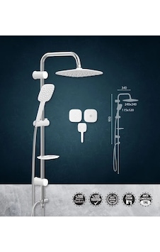 Sukar Aqua White Robot Duş Takımı Beyaz Sukar Aqua White Robot Duş Takımı Beyaz