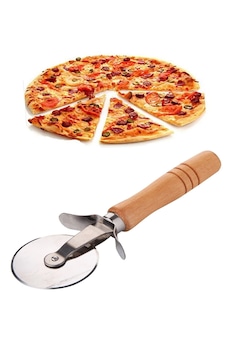 Pizza Hamur Dilimleyici Kesici Ahşap Saplı