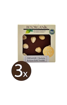 Beyorganik Organik Çikolata Artizan Sütlü Fındıklı 3 x 40 G