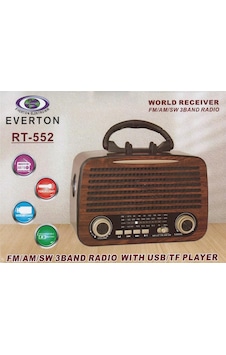Everton RT-552 Bluetooth Fm-usb-tf-aux Şarjlı Nostaljik Radyo Hoparlör Everton RT-552 Bluetooth Fm-usb-tf-aux Şarjlı Nostaljik Radyo Hoparlör