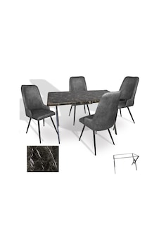 Anemon - Çırağan Masa Takımı Werzalit, Allzalit, Vermodin Tabla 80x120 - Teramo - Füme Çok Renkli