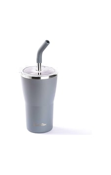Tantitoni Gri 2 Kapaklı Çift Katmanlı Pipetli Termos Bardak 410 Ml Tantitoni Gri 2 Kapaklı Çift Katmanlı Pipetli Termos Bardak 410 Ml