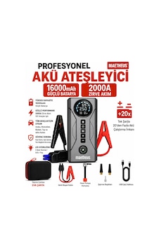 4-in-1 16000mah Akü Takviye Cihazı 150 Psı Kompresör Powerbank Lcd Ekran Led Fener Eva Çanta 2000a Tepe Akım 4-in-1 16000mah Akü Takviye Cihazı 150 Psı Kompresör Powerbank Lcd Ekran Led Fener Eva Çanta 2000a Tepe Akım