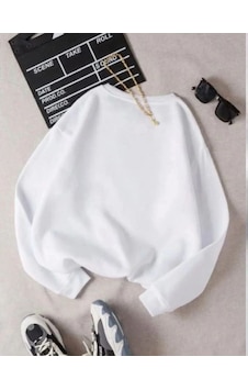 Mbb E-ticaret Kadın 3 İplik Pamuklu Bisikilet Yaka Sweatshirt - Beyaz Mbb E-ticaret Kadın 3 İplik Pamuklu Bisikilet Yaka Sweatshirt - Beyaz