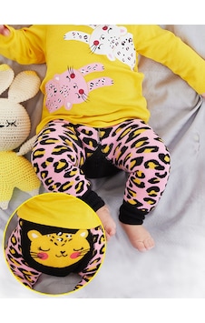 Denokids Leopar Kız Bebek Tayt-Pantolon Çok Renkli Denokids Leopar Kız Bebek Tayt-Pantolon Çok Renkli