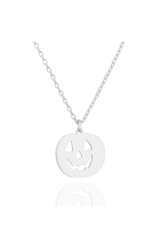 Yeni Yıl Halloween Bal Kabağı 925 Ayar Gümüş Kolye Gümüş