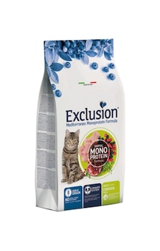 Exclusion Monoprotein Tavuklu Ve Narlı Düşük Tahıllı Yetişkin Kedi Maması 12 Kg