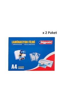 Bigpoint Laminasyon Filmi A4 100 Mikron 100'lü Kutu X 2 Paket Bigpoint Laminasyon Filmi A4 100 Mikron 100'lü Kutu X 2 Paket