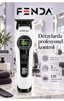 Fenda Profesyonel Bldc Motor 8000 Rpm Tıraş Makinesi Beyaz Fenda Profesyonel Bldc Motor 8000 Rpm Tıraş Makinesi Beyaz