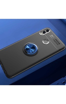 Huawei Honor 8c Kılıf Zore Ravel Silikon Kapak Siyah-Mavi Huawei Honor 8c Kılıf Zore Ravel Silikon Kapak Siyah-Mavi
