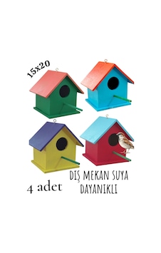 Ncy Ahşap Kuş Evi Kuş Yuvası Dış Mekan Suya Dayanıklı 4 Adet 15 x 15 x 20 CM Ncy Ahşap Kuş Evi Kuş Yuvası Dış Mekan Suya Dayanıklı 4 Adet 15 x 15 x 20 CM