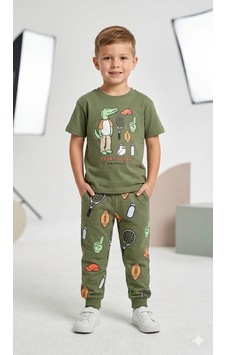 Name Baby & Kids Erkek Çocuk Timsah Baskılı Takım Luc-5441 Haki Name Baby & Kids Erkek Çocuk Timsah Baskılı Takım Luc-5441 Haki