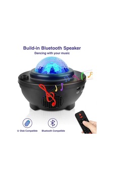Yıldızlı Projektör Tavan Bulutsu Galaxy Lazer Işıklı Disko Topu Bluetooth Hoparlör Parti Led Lambası Siyah - 706543598 Siyah