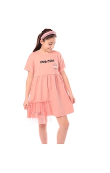 Toontoy Kız Çocuk Youth Choice Baskılı Tüllü Elbise Koyu Pudra Toontoy Kız Çocuk Youth Choice Baskılı Tüllü Elbise Koyu Pudra