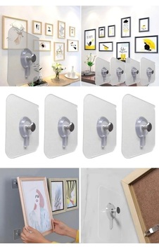 Şeffaf Yapışkan Askı Fotoğraf Çerçevesi Mutfak Banyo Duvar Askı Kanca Tablo Askısı Gri Şeffaf Yapışkan Askı Fotoğraf Çerçevesi Mutfak Banyo Duvar Askı Kanca Tablo Askısı Gri