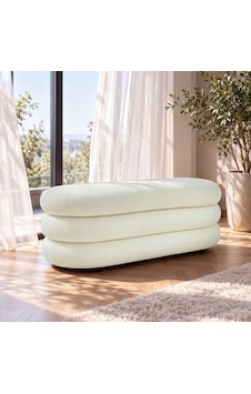 İnarch Dizayn Naturis Sandıklı Bench Depolama Alanlı Modern Puf Kırık Beyaz