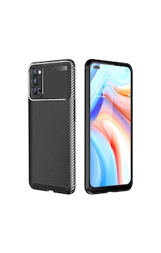 Oppo Reno 4 Kılıf Kamera Çıkıntılı Karbon Fiber Dokulu Renk Atmaz Kapak Negro Oppo Reno 4 Kılıf Kamera Çıkıntılı Karbon Fiber Dokulu Renk Atmaz Kapak Negro