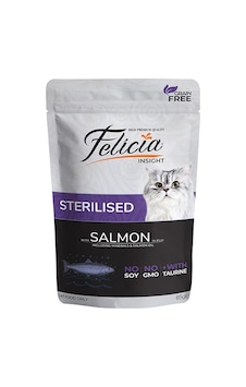 Felicia Somonlu Tahılsız Kısırlaştırılmış Pouch Konserve Yetişkin Kedi Maması 85 G Felicia Somonlu Tahılsız Kısırlaştırılmış Pouch Konserve Yetişkin Kedi Maması 85 G