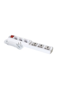 Far F303c 3+3 Anahtarlı Universal Grup Priz 5 Metre Uzun Kablolu, Anahtarlı Güç Dağıtımı Far F303c 3+3 Anahtarlı Universal Grup Priz 5 Metre Uzun Kablolu, Anahtarlı Güç Dağıtımı